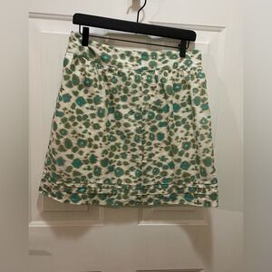 LOFT Blue Cream A-Line Mini Skirt Casual